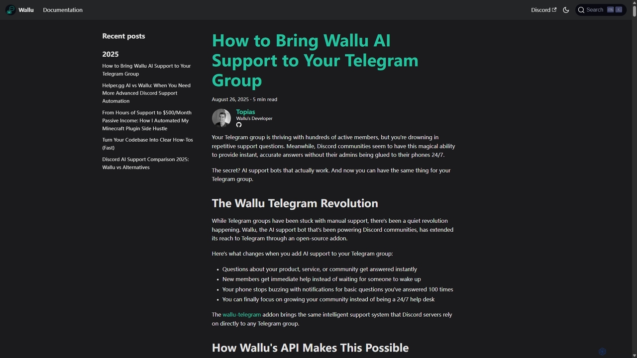 Blog | Wallubot - Documentation for Wallubot