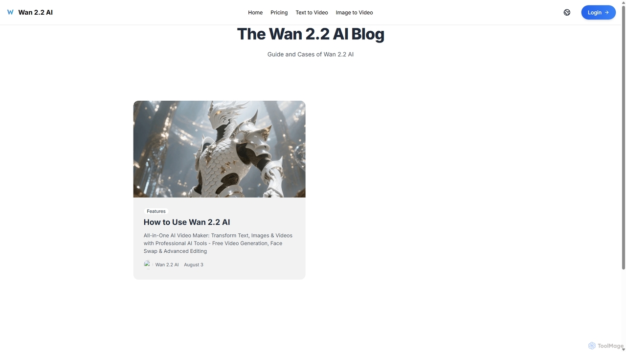 Wan 2.2 AI Blog | Advanced Video Generation Tutorials for Wan 2.2 AI