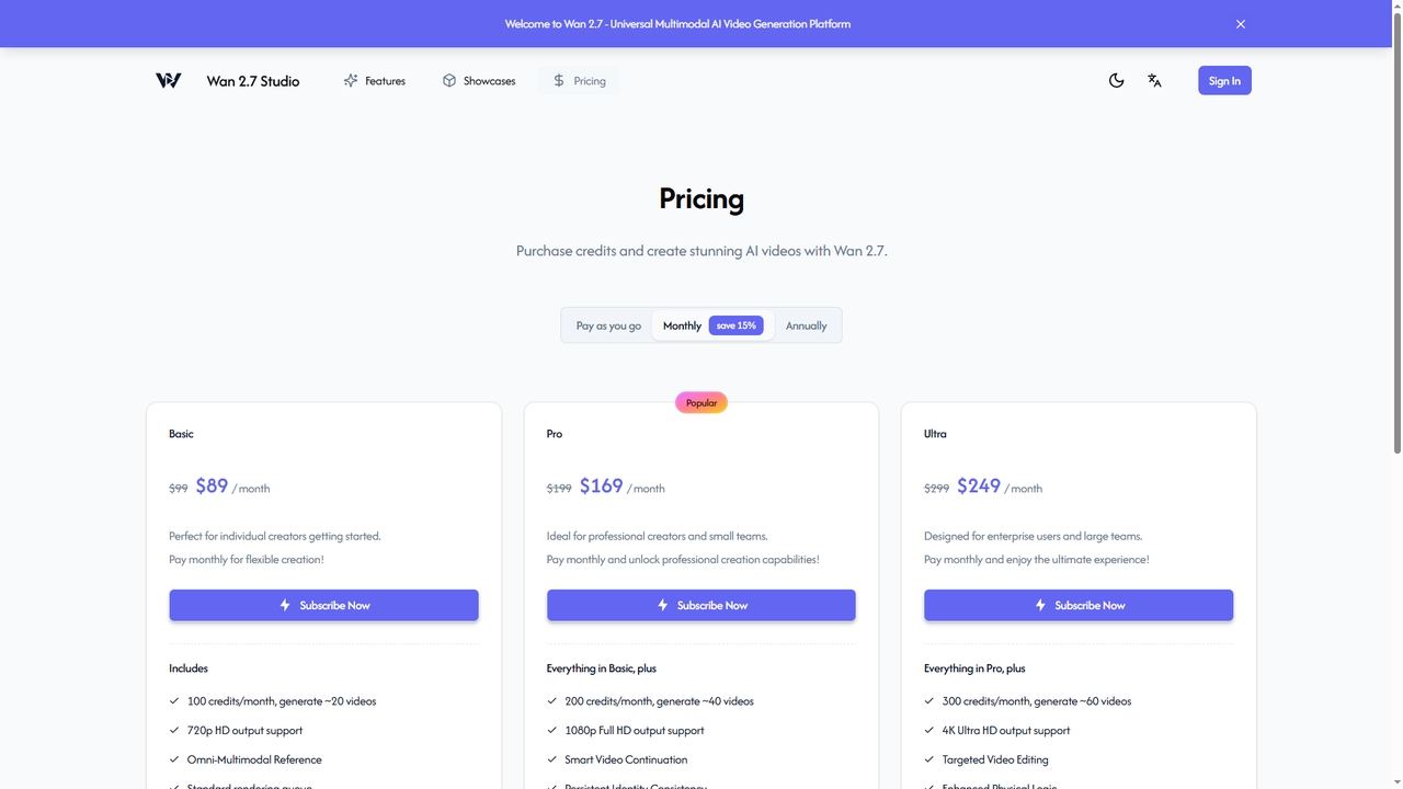 Pricing for Wan2_7