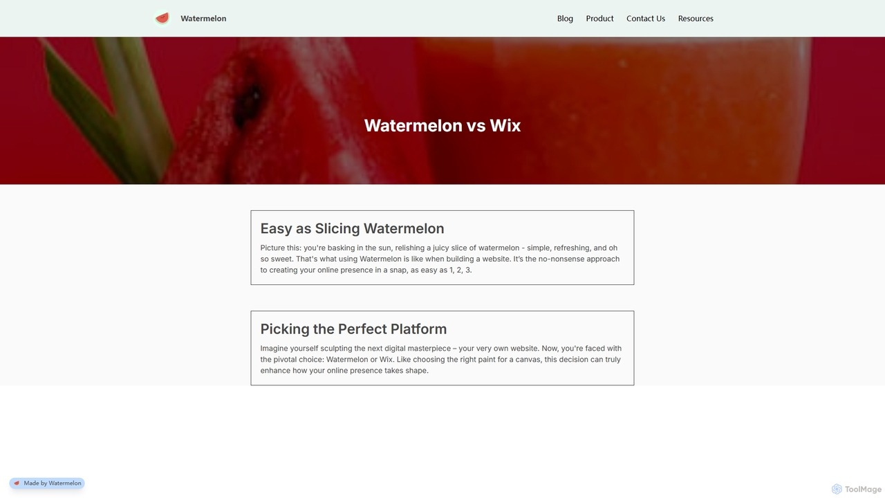 Watermelon vs Wix: An In-Depth Website Builder Comparison for 2023 for Watermelon