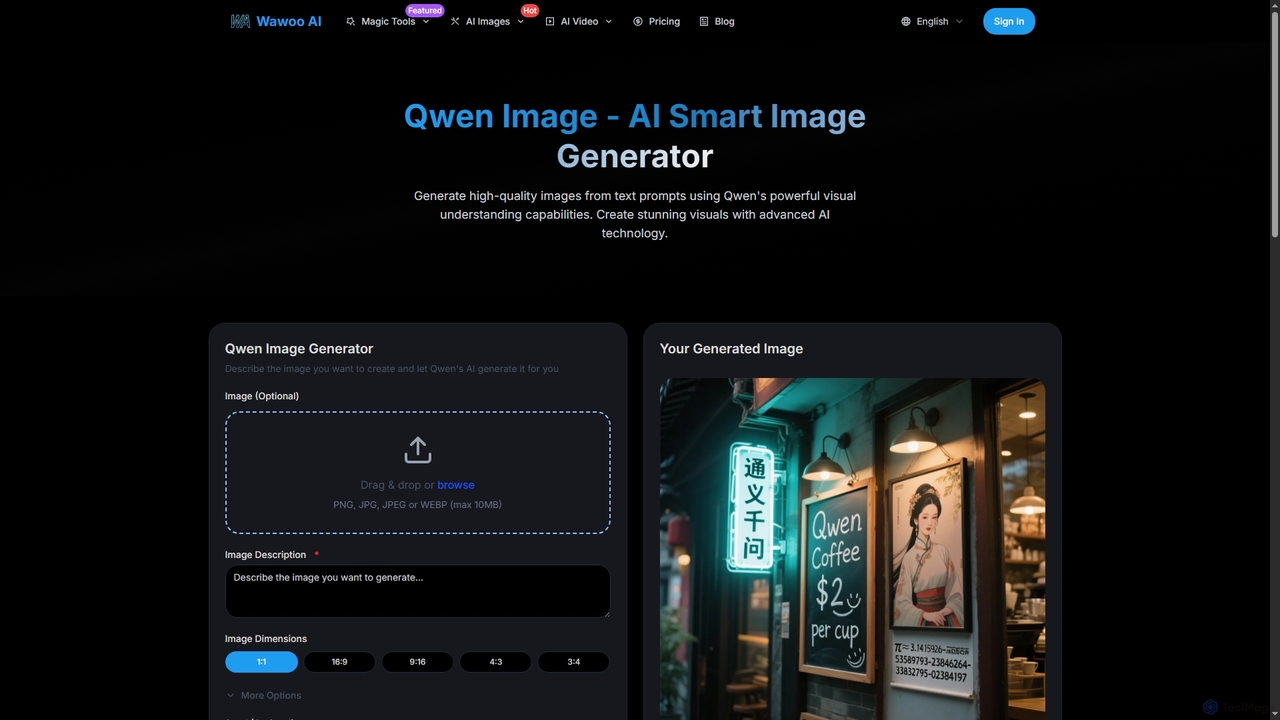 Qwen Image - AI Smart Image Generator | Wawoo AI for Wawoo AI