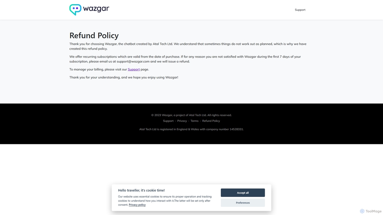 Refund Policy - Wazgar for Wazgar
