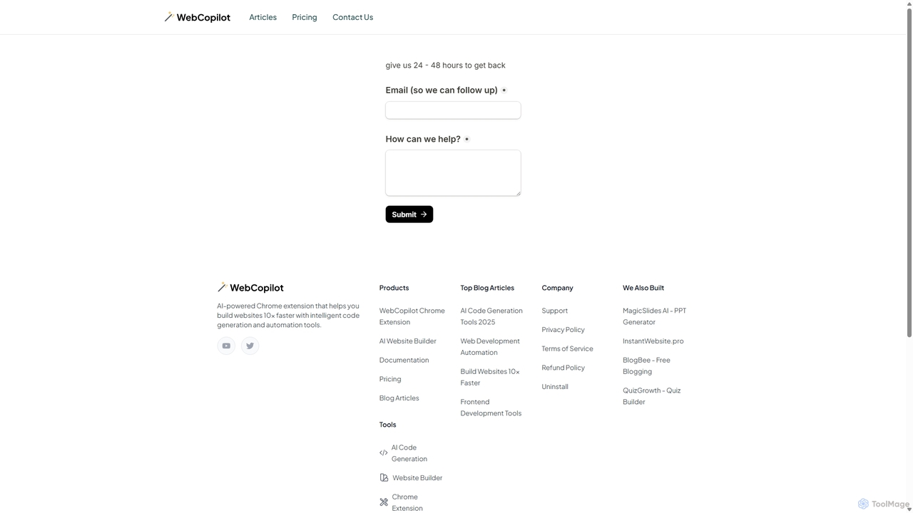 Support ~ WebCopilot.app for WebCopilot