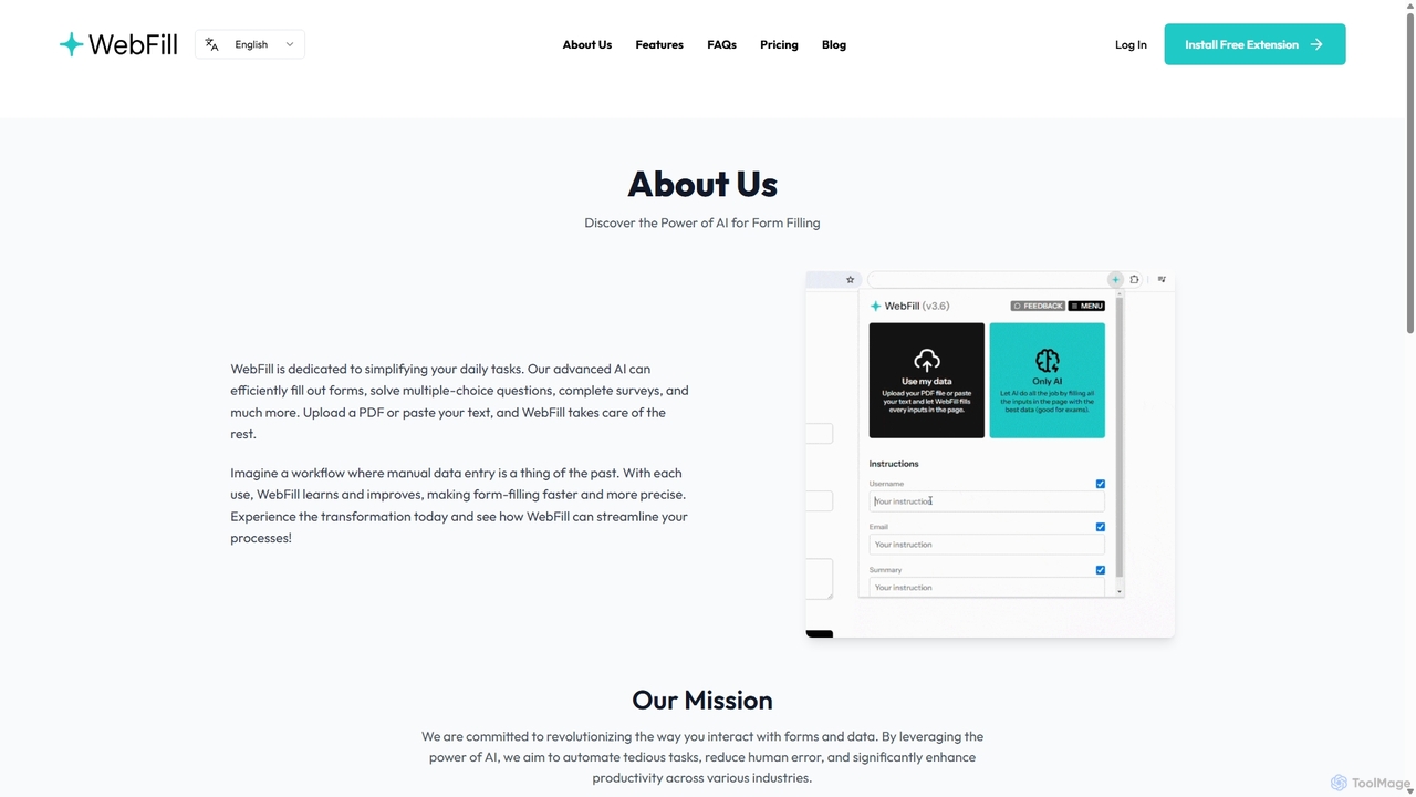Webfill - About Us for WebFill