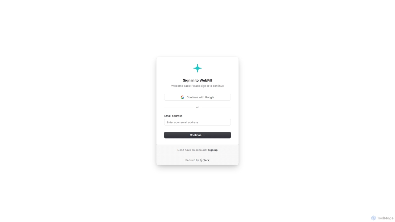 WebFill - Sign In | AI-Powered Form Filling Assistant for WebFill