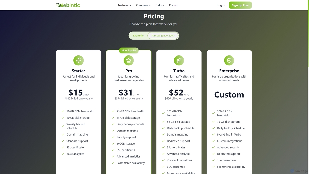 Pricing & Plans | Webintic for Webintic