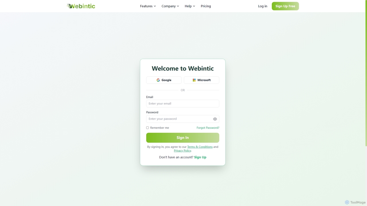 Sign In | Webintic for Webintic