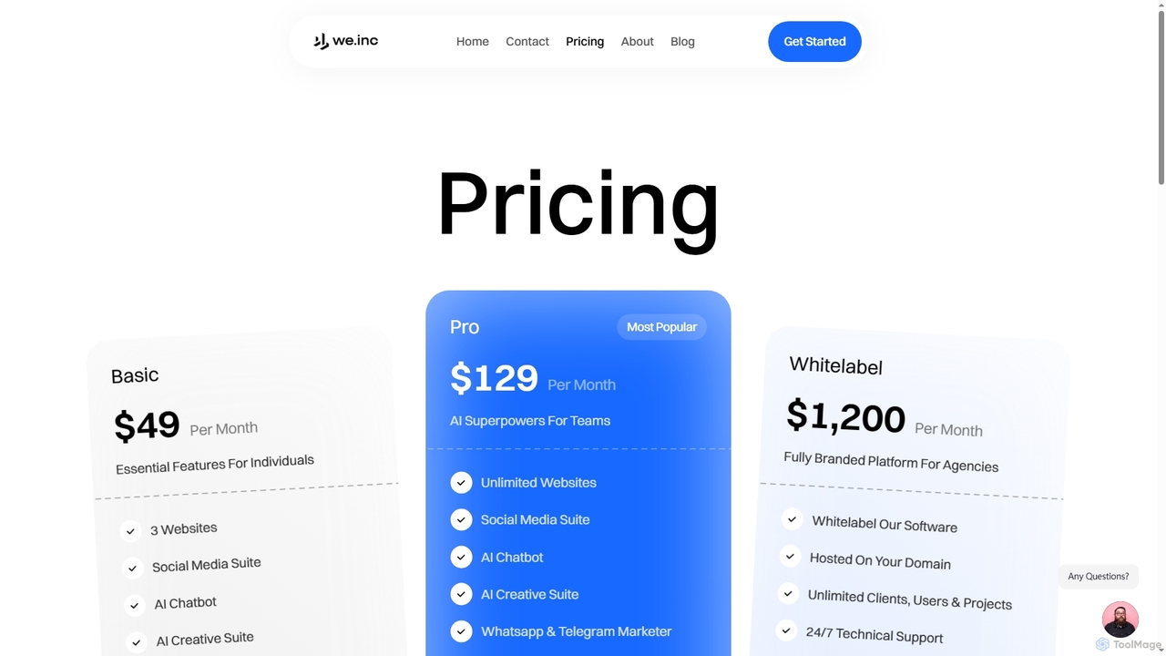 Pricing for Weinc