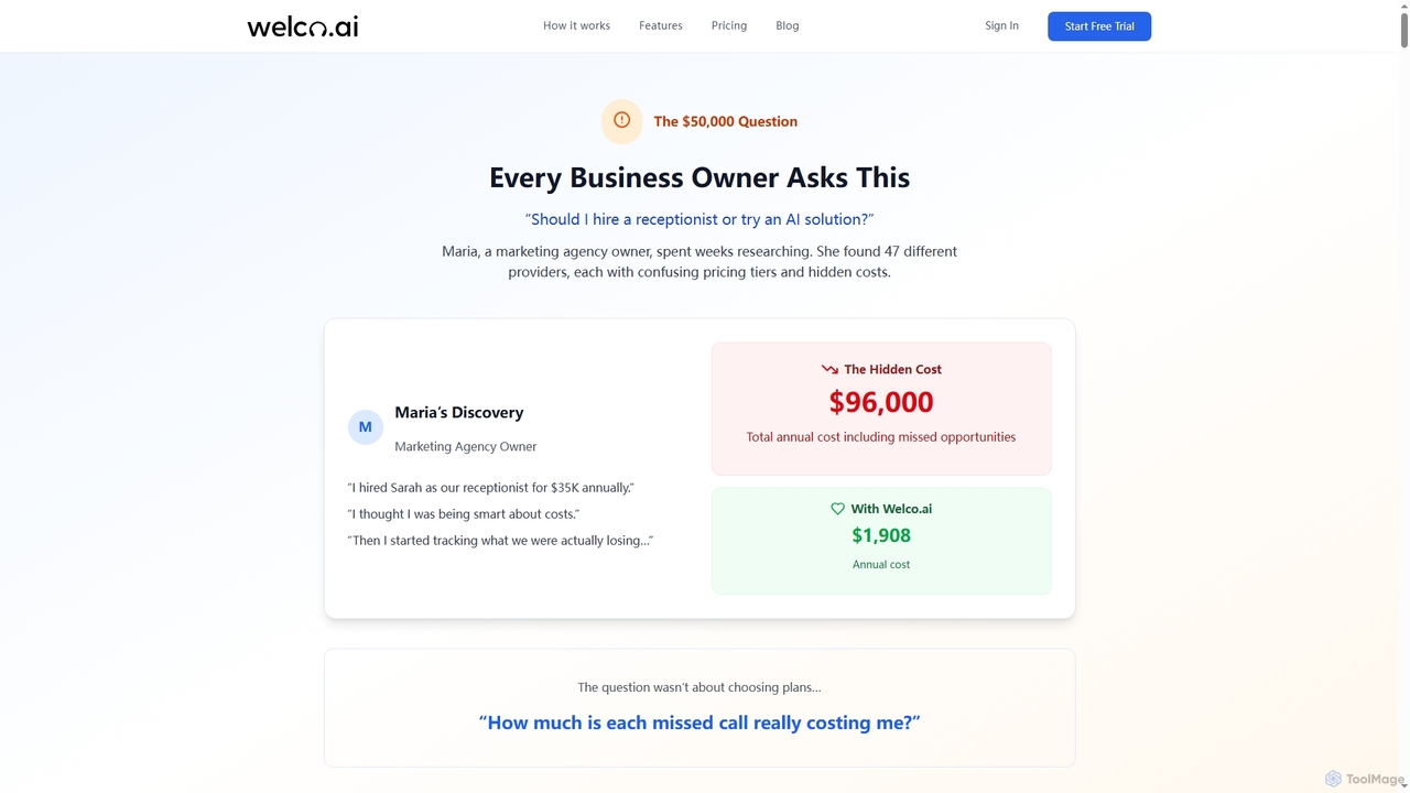 Welco Pricing - AI Receptionist Plans from $39/month for Welco