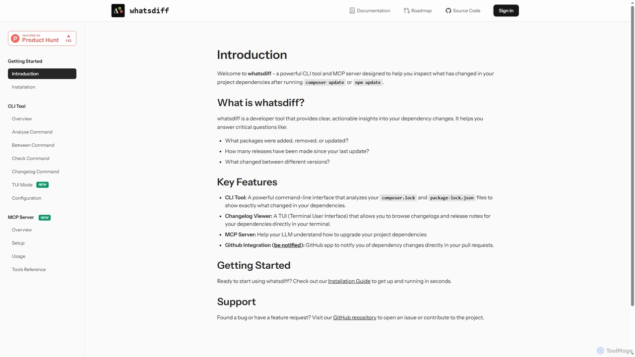 WhatsDiff - Inspect dependency changes for WhatsDiff