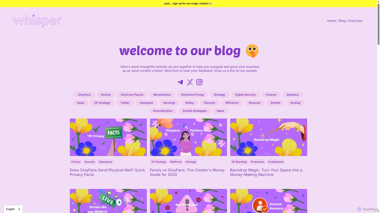 blog for Whisper