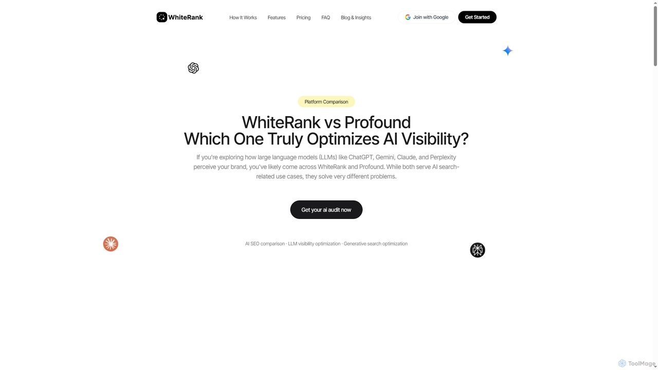 WhiteRank - WhiteRank vs Profound: Which One Truly Optimizes AI Visibility? | 2025 Comparison for WhiteRank