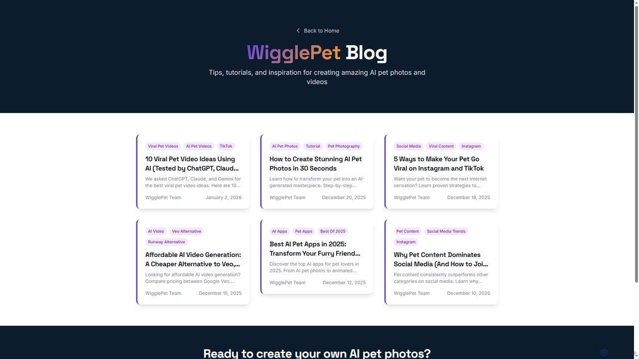 WigglePet Blog - AI Pet Photo & Video Tips, Tutorials & News for WigglePet
