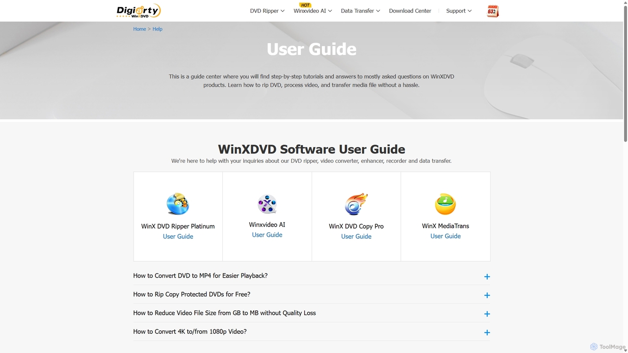 WinXDVD Software How to Guide for WinXDVD