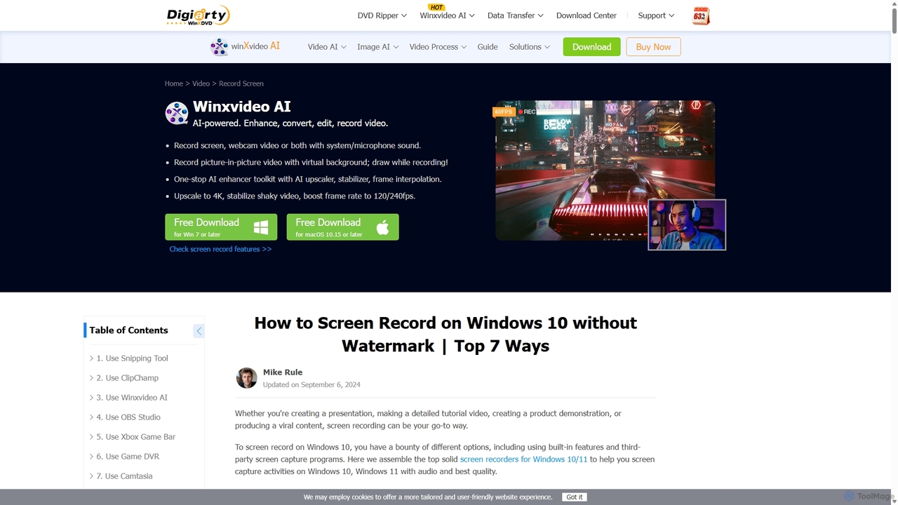 How to Screen Record on Windows 10 without Watermark | Top 5 Ways for WinXDVD