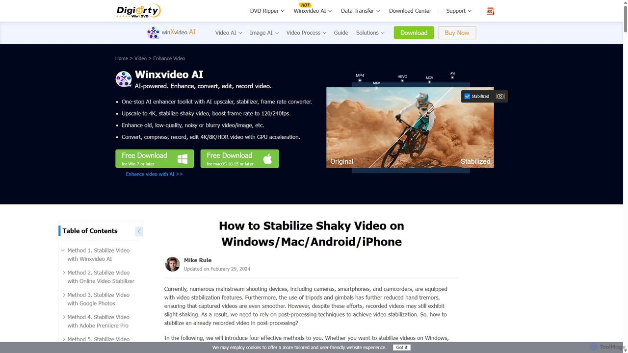 How to Stabilize Video on Windows/Mac/Android/iPhone for WinXDVD