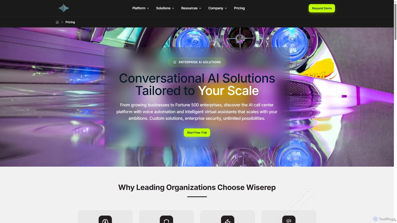 AI Call Center Pricing | Enterprise Voice Automation Plans 2025 | Wiserep for Wiserep