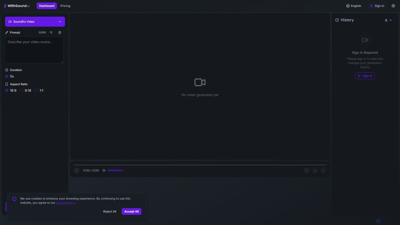 dashboard - WithSound.ai for WithSound.ai