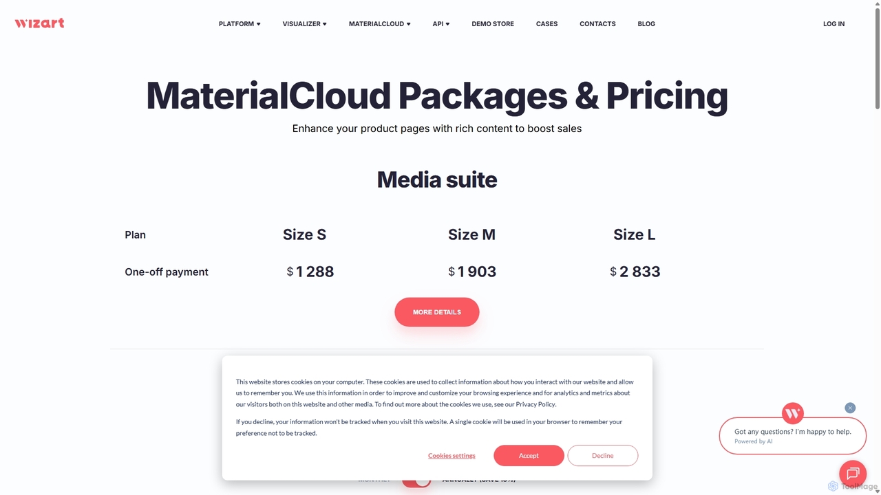 Rich Content for a Website Generation for Wizart