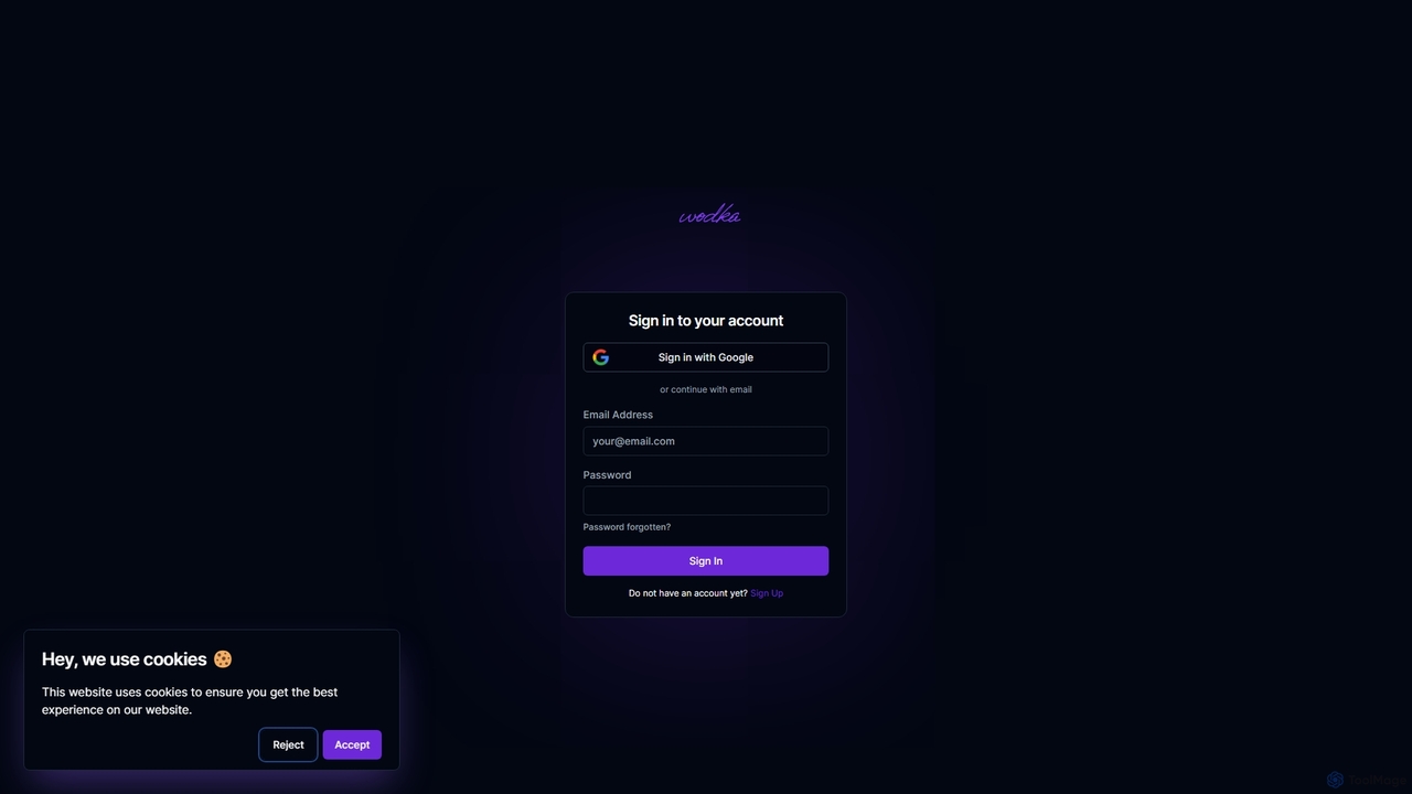 Sign In for Wodka.ai
