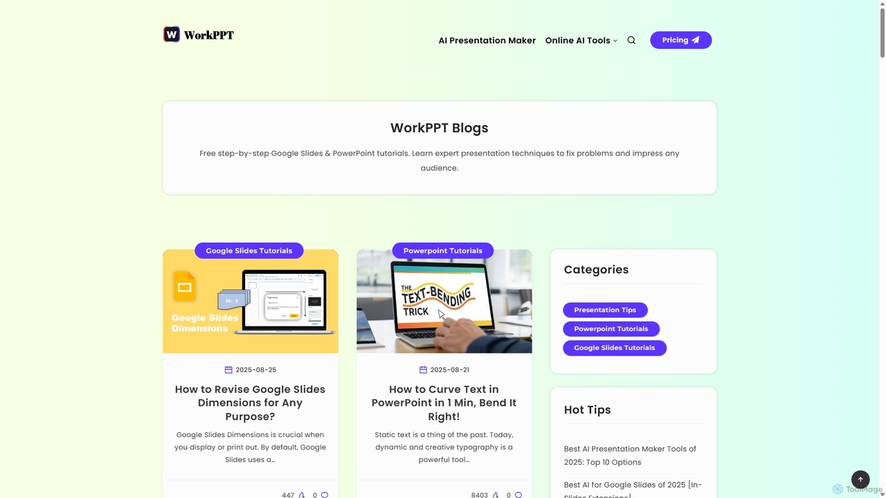Google Slides & PPT Tutorials & AI Presentation Tips - WorkPPT Blogs for Workppt