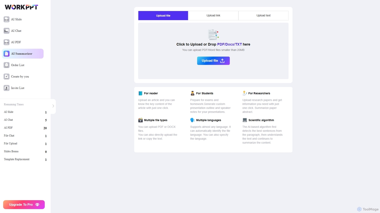 AI Summarizer | Workppt for Workppt