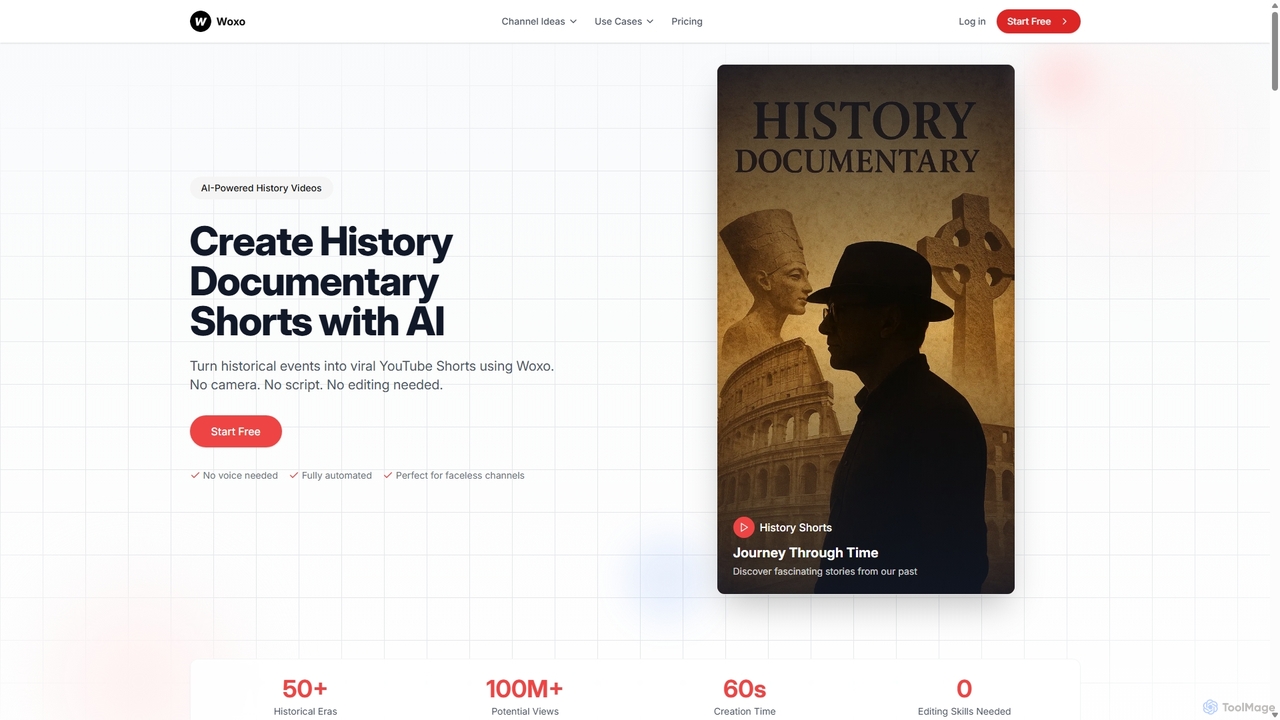Create History & Documentary YouTube Shorts with AI | Woxo for Woxo