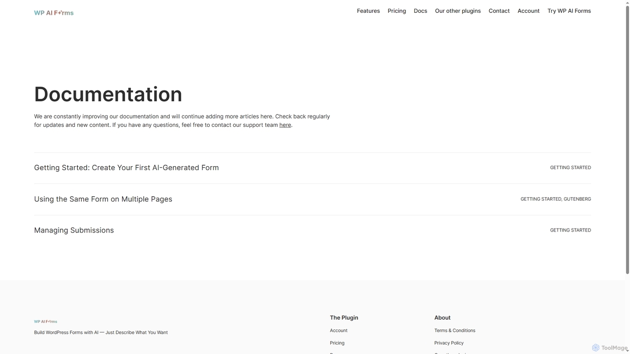WP AI Forms Guides & Documentation for WP AI Forms
