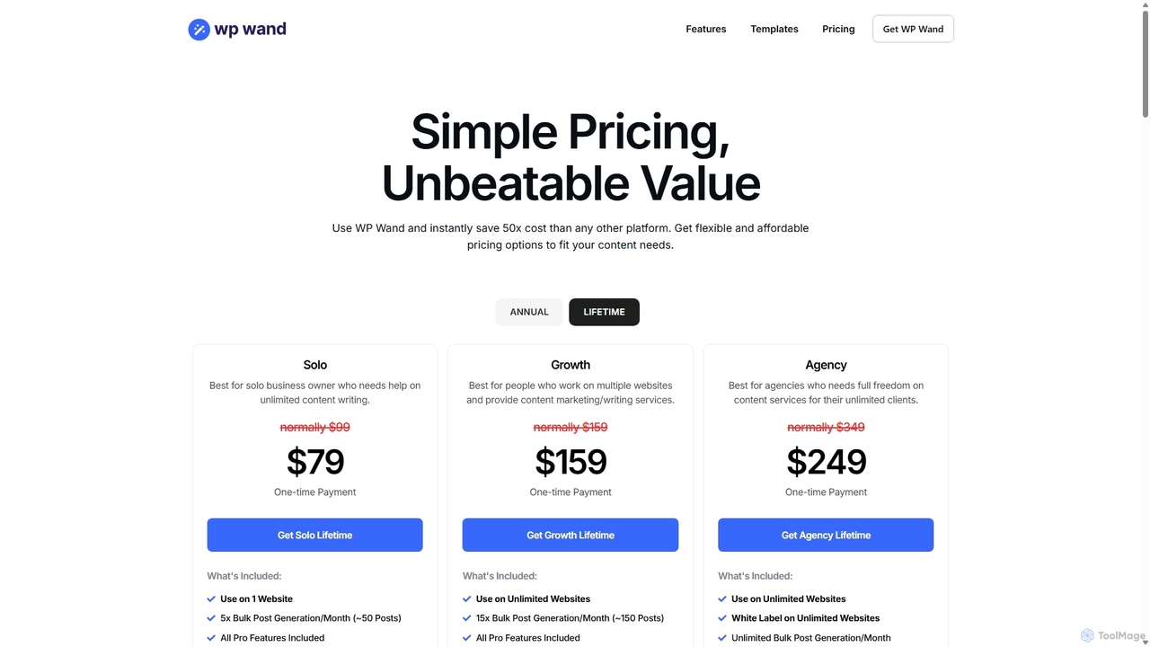 Pricing & Plan - WP Wand for WP Wand