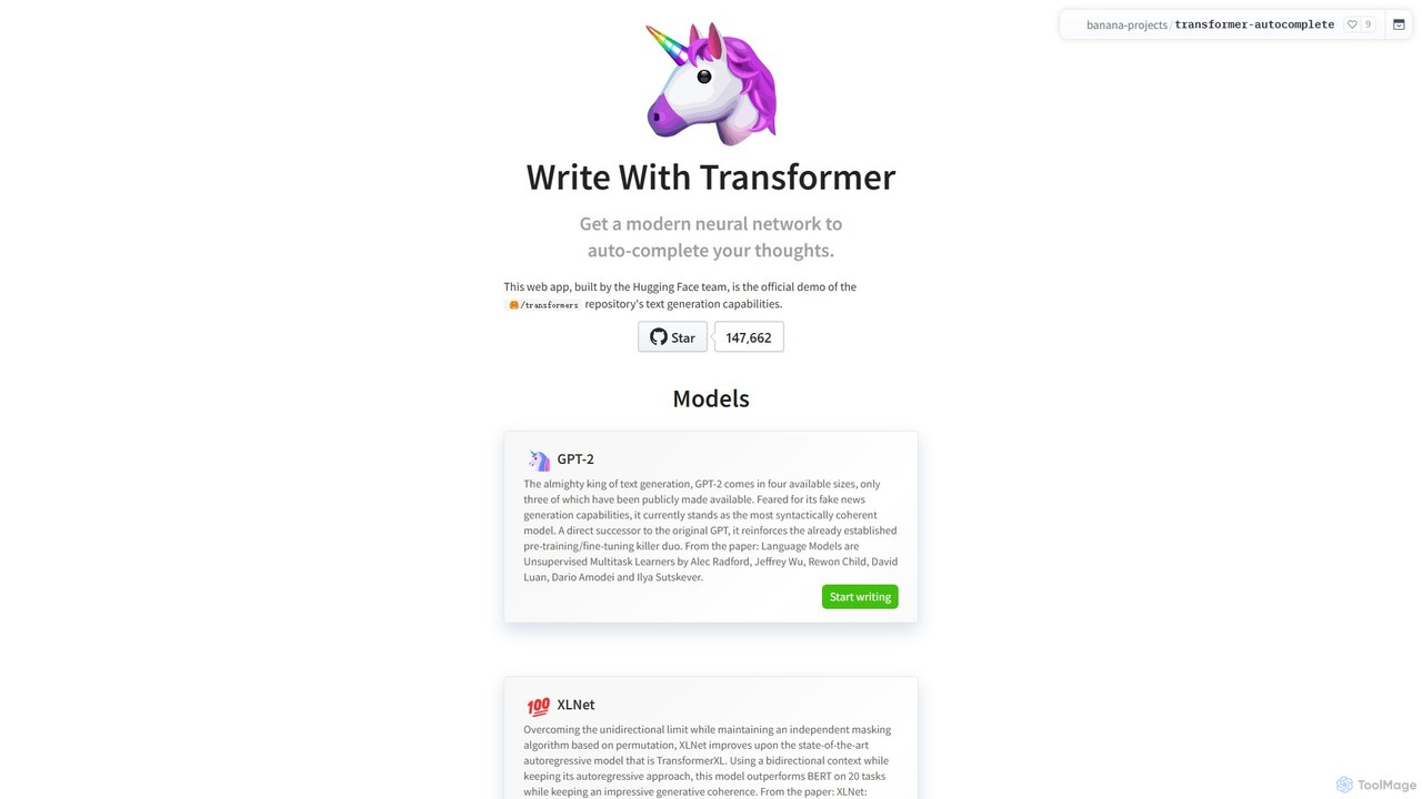 Write With Transformer