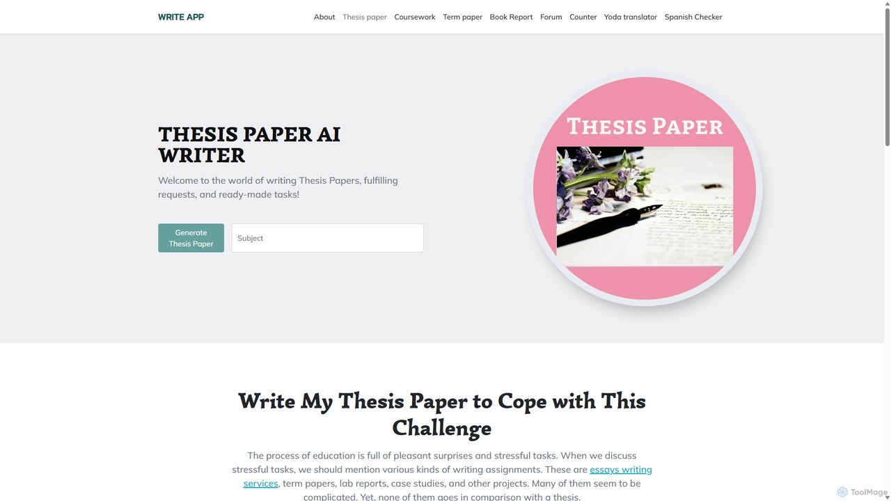 Write My Thesis Paper - Thesis Paper AI Writer - writeapp.co for WriteApp