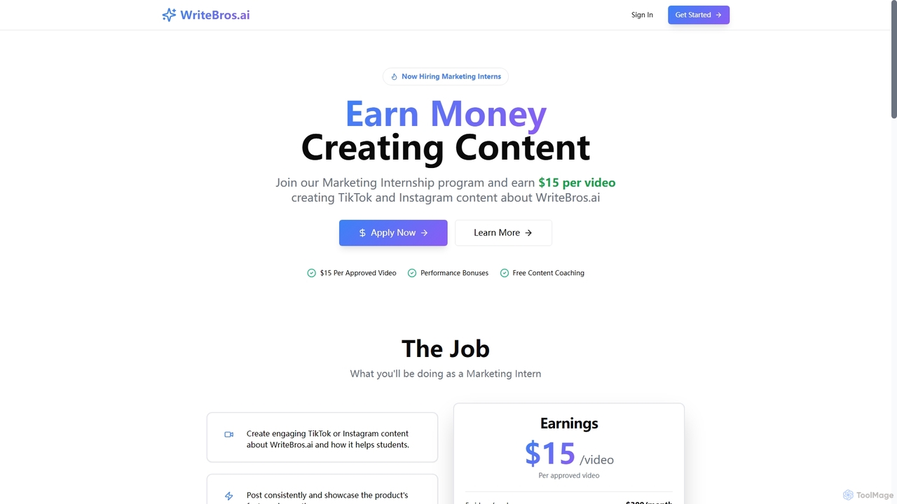 Marketing Internship - Earn Money Creating Content | WriteBros.ai for Writebros