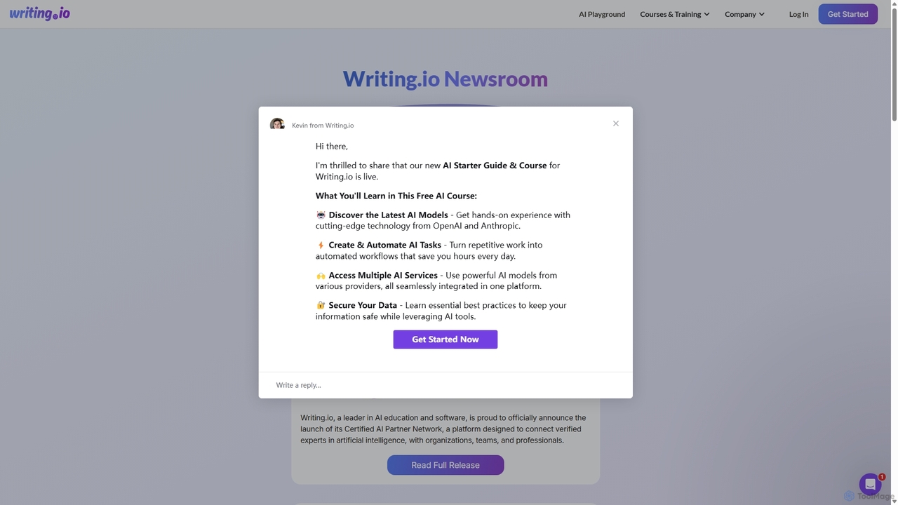 Writing.io Newsroom for Writing.io