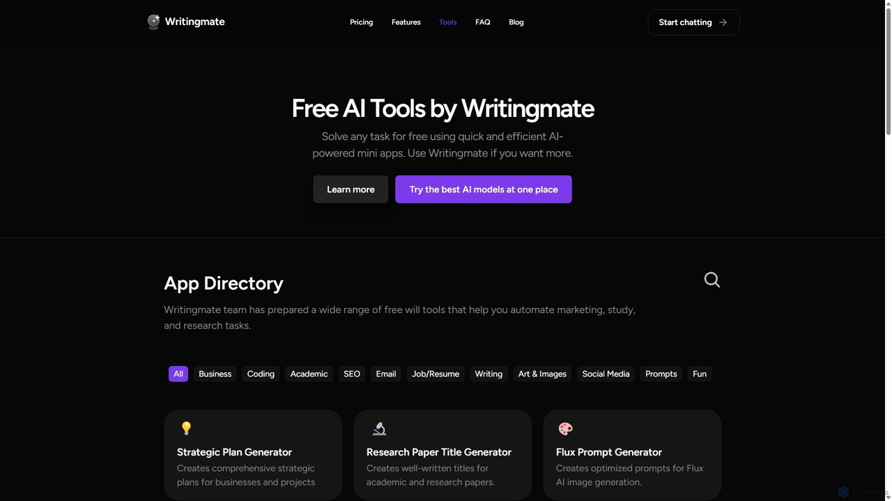 Writingmate Free AI Tools for Writingmate
