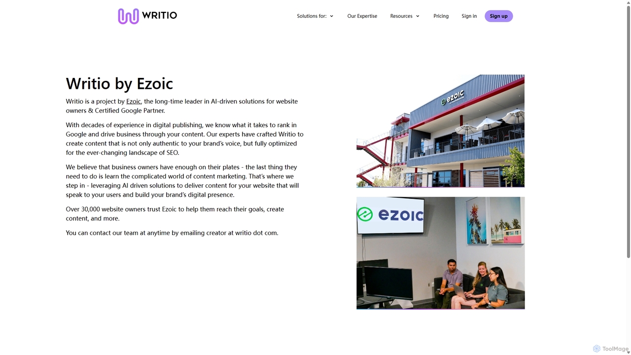Writio | About Us. for Writio