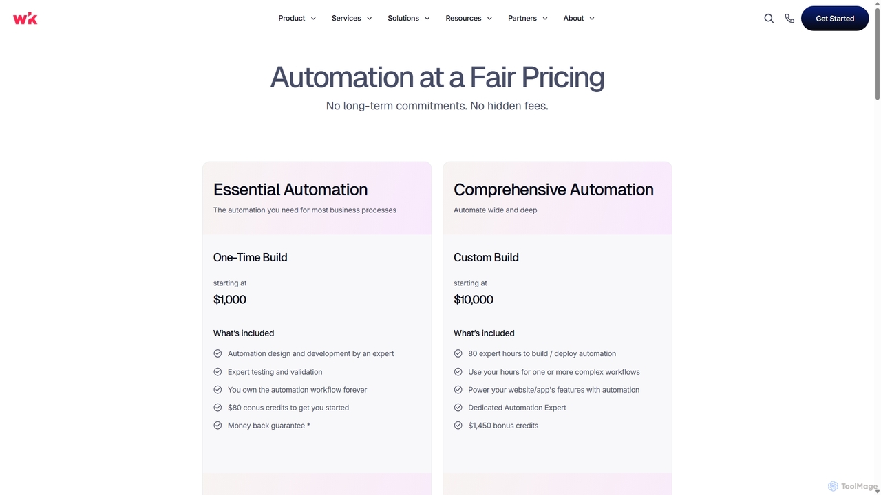 Pricing Details | Wrk Automation for Wrk