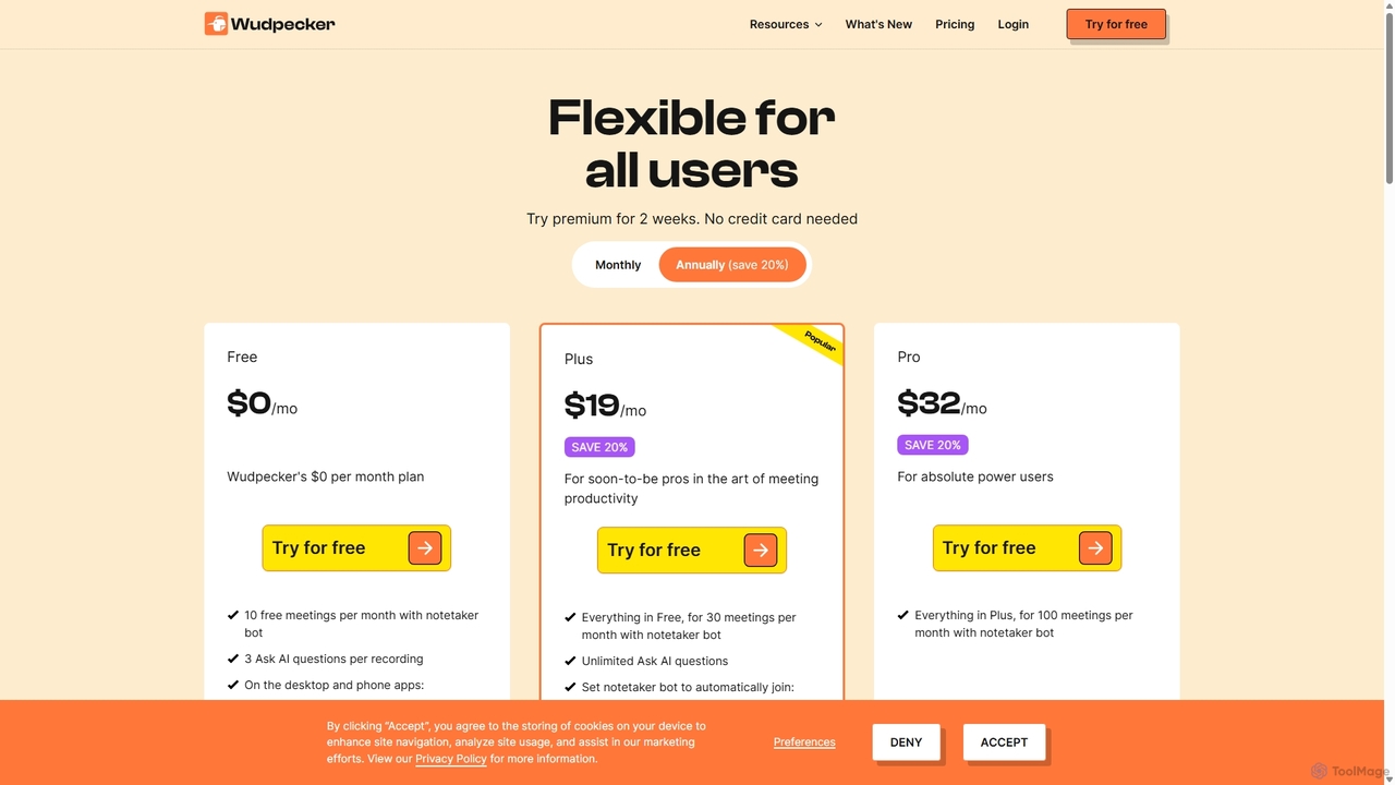 Wudpecker - Pricing for Wudpecker