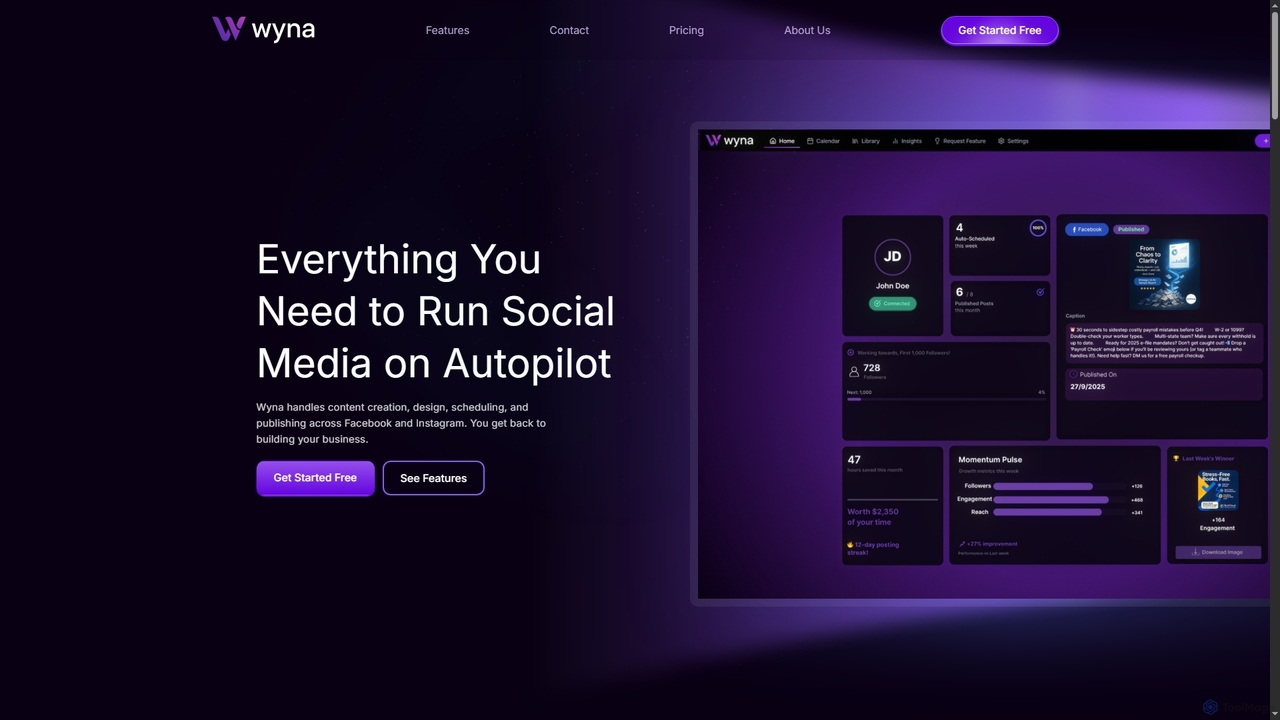 Wyna - AI Social Media Automation for Wyna