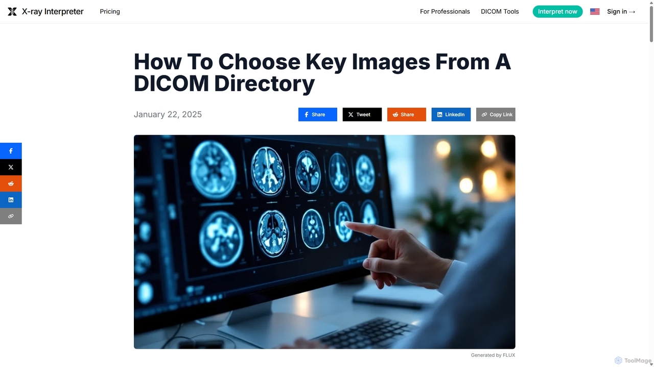 How to choose key images from a DICOM directory for X-ray Interpreter