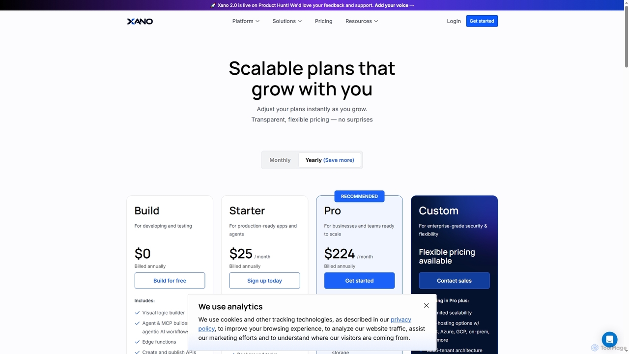 Plans and Pricing | Xano for Xano