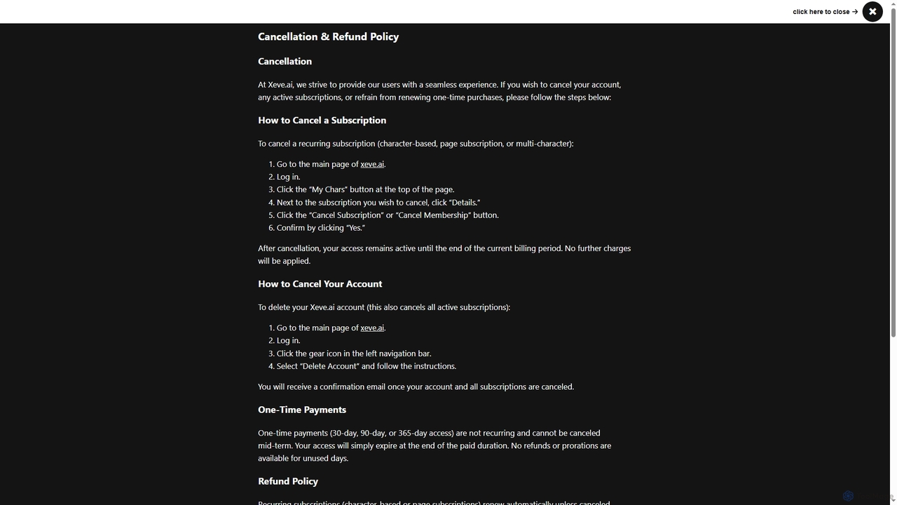 Cancellation & Refund Policy - xeve.ai for Xeve