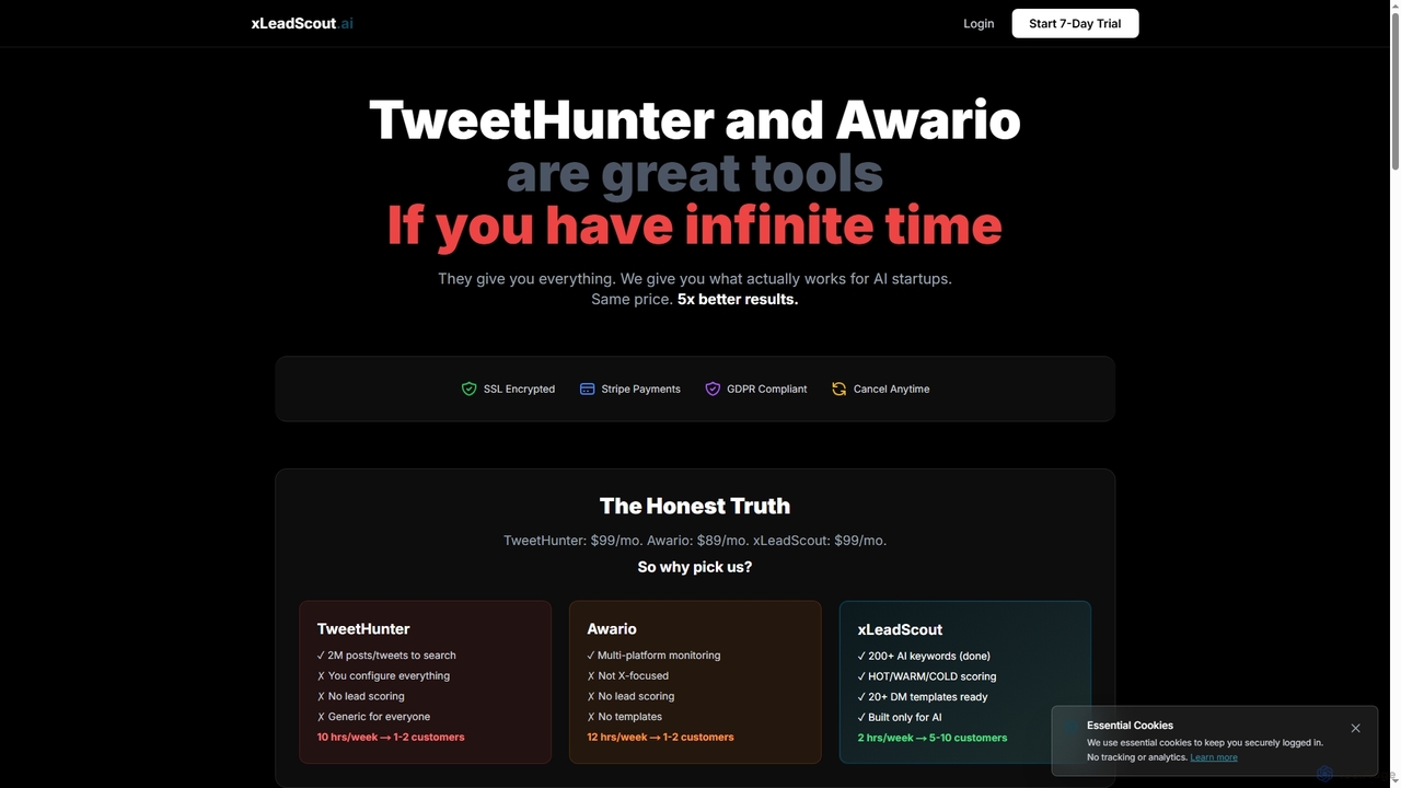 xLeadScout vs TweetHunter vs LeadDelta | Lead Generation Comparison | xLeadScout.ai for xLeadScout