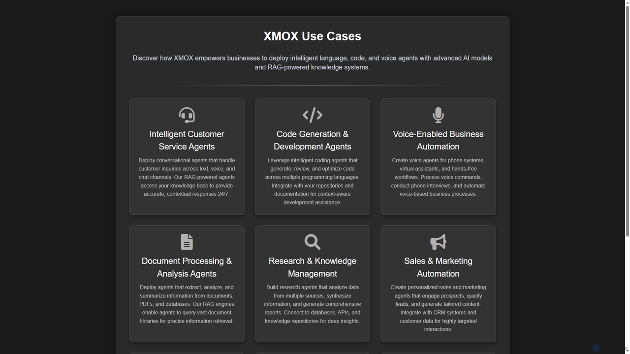 XMOX - Use Cases for XMOX