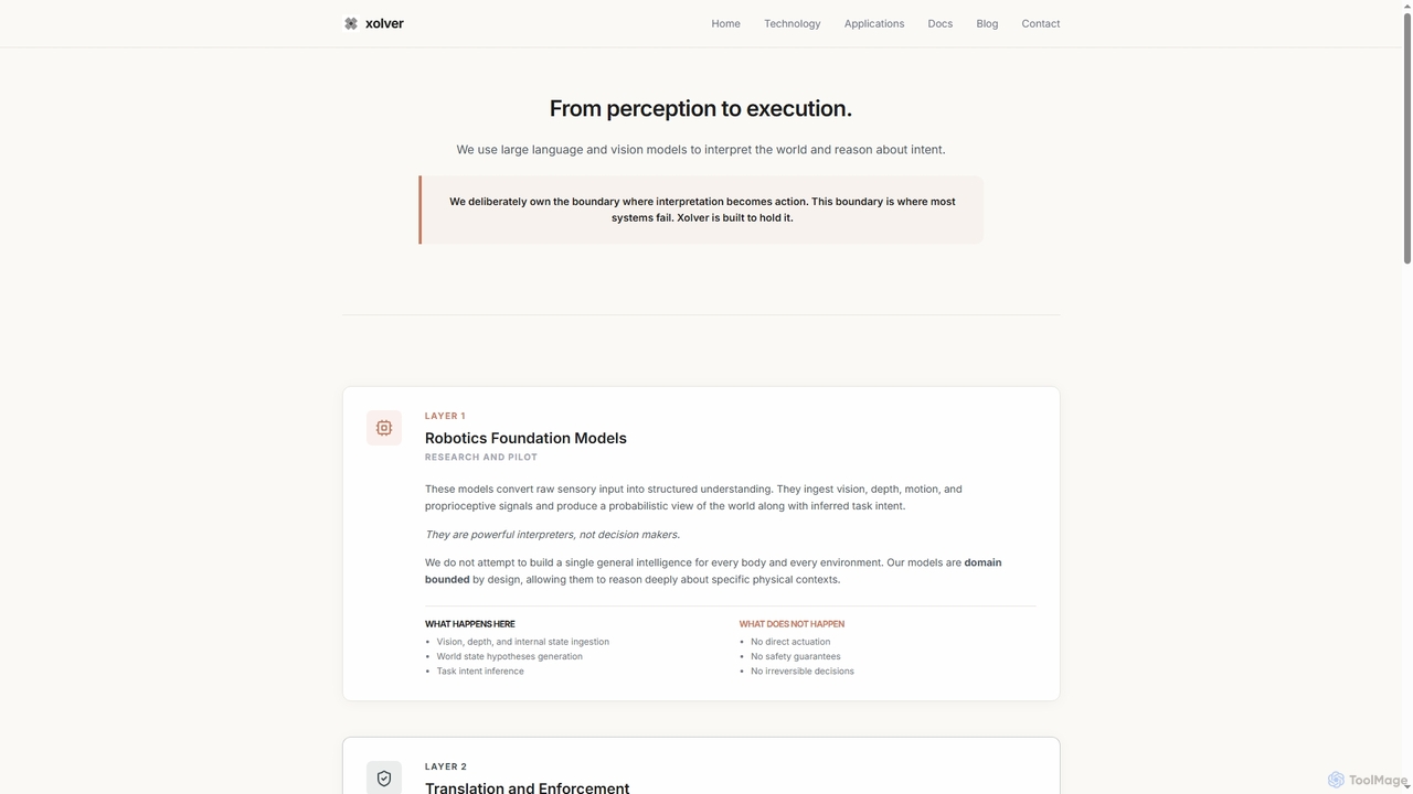 Technology - From Perception to Execution | Xolver for Xolver