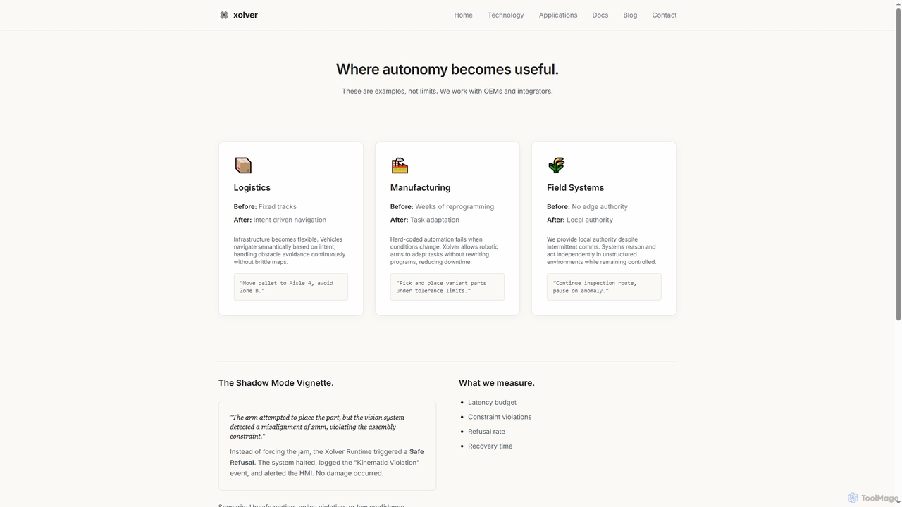 Applications - Where Autonomy Becomes Useful | Xolver for Xolver