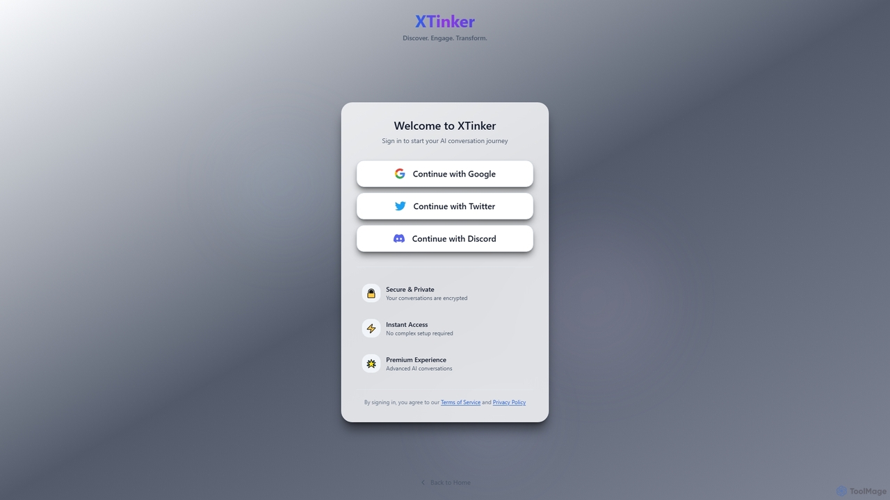 🔐 Sign In | xtinker.ai - AI Character Chat for Xtinker