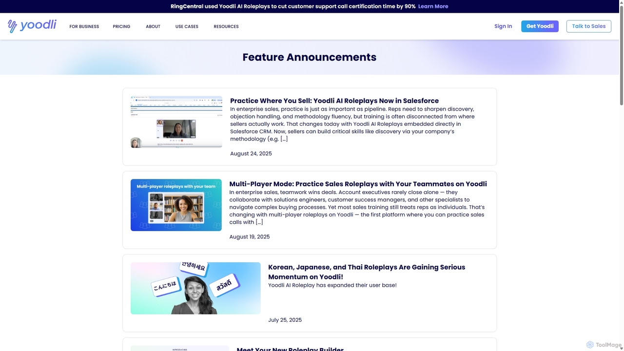 Feature Announcements | Yoodli for Yoodli