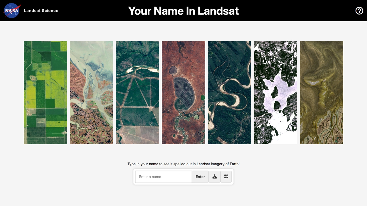 Your Name in Landsat