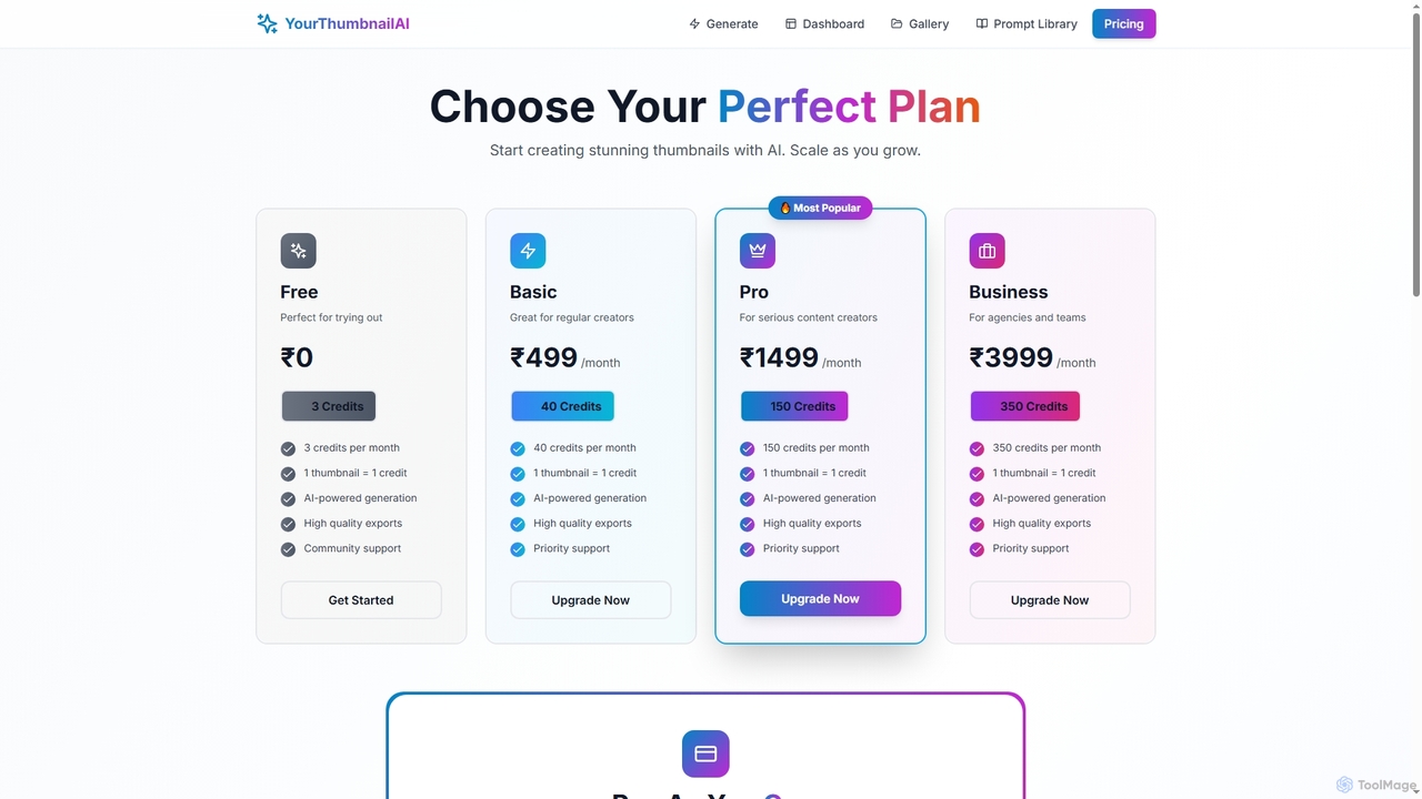 YourThumbnailAI - AI-Powered Thumbnail Generator | Create Viral Thumbnails in Seconds for YourThumbnailAI