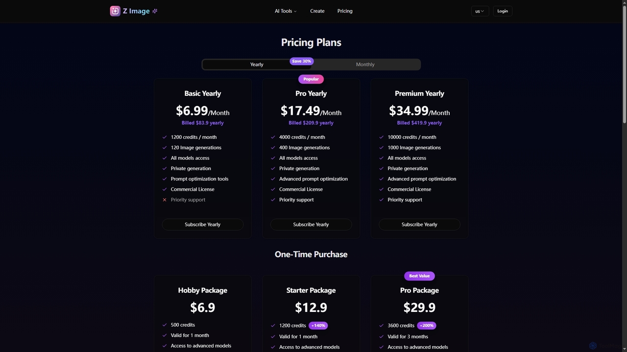 Z-Image Pricing | Flexible Options for All Creators for Z-Image